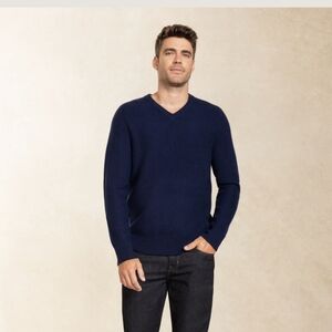 ALLEN SOLLY navy cashmere sweater